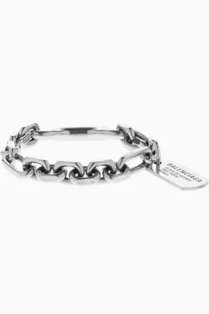 Balenciaga Tags Carabiner Bracelet in Brass