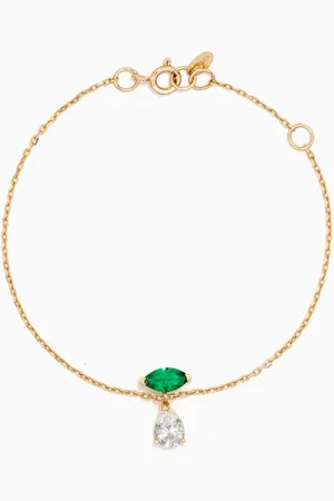 Dima Emerald White Topaz Bracelet in 18kt Yellow