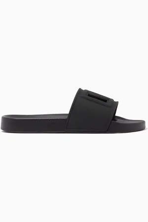 Dolce & Gabbana Logo Cut-out Slide Sandals in Rubber