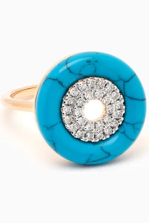 Mateo New York Donut Turquoise & Diamond Ring in 14kt Gold