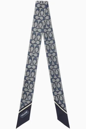 Coach Vintage Signature Print Skinny Scarf in Silk