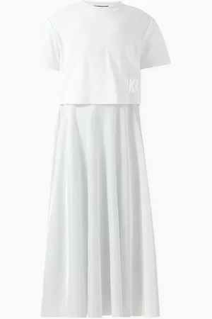 DKNY Layered T-shirt Dress in Cotton
