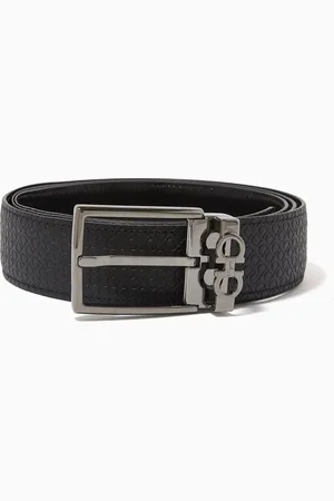 Salvatore Ferragamo Logo Embossed Reversible Belt in Calf Leather