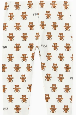 Fendi Teddy Print Leggings in Cotton Jersey