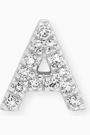 Fergus James A Letter Diamond Single Stud Earring in 18kt White Gold