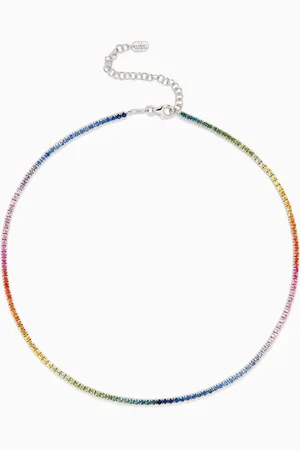 Fergus James Rainbow Sapphire Tennis Choker in 18kt Gold