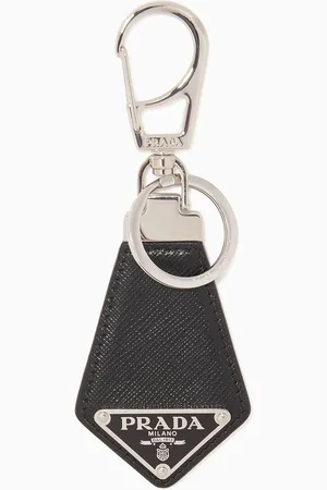 Prada Saffiano Leather Logo Key Ring