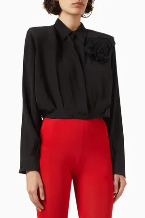 GIUSEPPE DI MORABITO Crop Shirt in Silk
