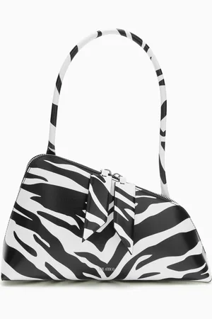 The Attico Sunrise Asymmetrical Shoulder Bag in Calf Leather