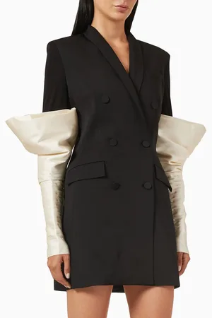 NAFSIKA SKOURTI Tuxedo Dress in Taffeta & Crepe