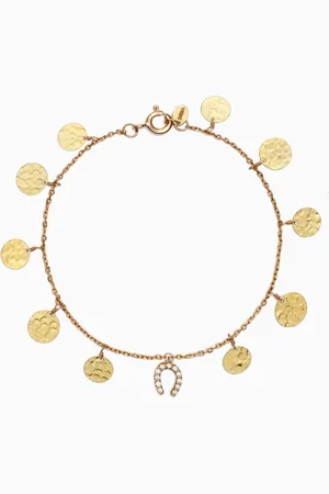 Dima Dima Coin Diamond Pendant Bracelet in 18kt Yellow
