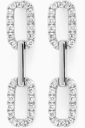 Fergus James Half Diamond Link Earrings in 18kt Gold