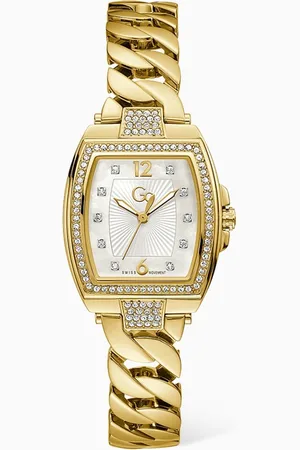 GC Couture Tonneau Chain Quartz Watch, 33 x 39mm