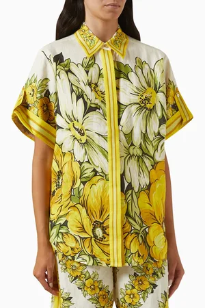 ALÉMAIS Gisela Oversized Printed Shirt in Linen