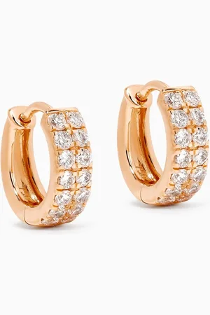 Fergus James Double Diamond Huggies in 18kt