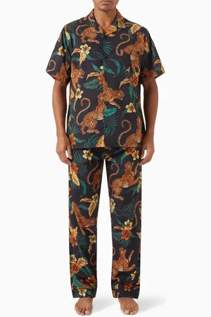 Desmond & Dempsey Soleia Cuban Long Pyjama Set in Organic Cotton
