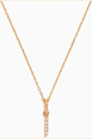 Fergus James Arabic Letter A ا Diamond Necklace in 18kt Yellow Gold