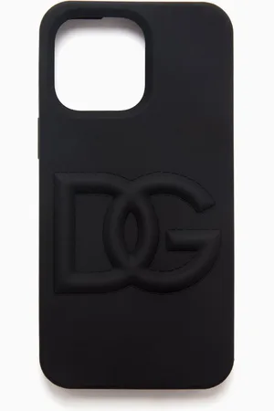 Dolce & Gabbana Interlock Logo Embossed iPhone 14 Pro Phone Cover in Rubber