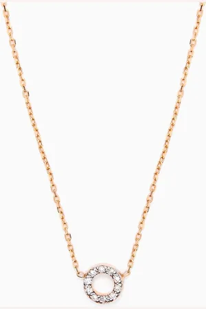 Mateo New York Mini Diamond Circle Necklace in 14kt Gold