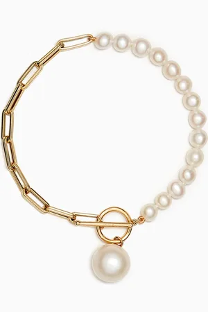 Damas Kiku Pearl Paperclip Bracelet in 18kt Gold