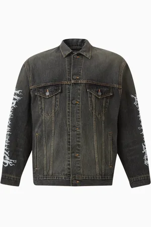 Balenciaga Unisex DIY Metal Large-fit Jacket in Japanese Denim