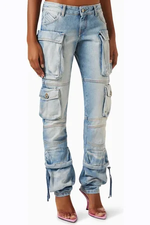 The Attico Essie Cargo Jeans in Denim