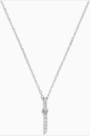 Fergus James Arabic Letter A ا Diamond Necklace in 18kt White Gold