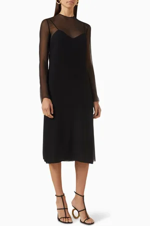 Salvatore Ferragamo Layered Midi Dress in Silk