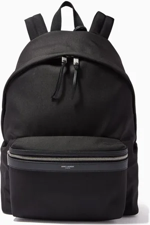 Saint Laurent City Backpack in Nylon Canvas & Leather