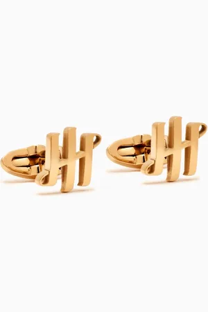 MONTEGRAPPA Ambigram Cufflinks in Gold PVD