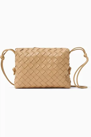 Bottega Veneta Loop Small Crossbody Bag in Laminated Intrecciato Nappa