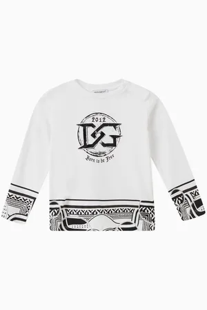 Dolce & Gabbana Gothic Logo Long-sleeved T-shirt in Cotton