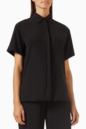 MATTEAU Oversized Short-sleeve Shirt in Organic Silk Crepe de Chine