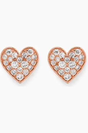 Fergus James Heart Pavé Diamond Stud Earrings in 18kt