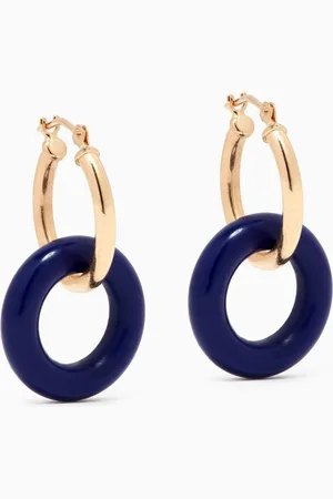 Mateo New York Lapis Donut Hoop Earrings in 14kt Gold