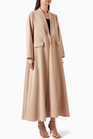 Serrb Embroidered-trim Abaya in Crepe