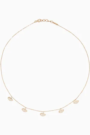 BIL ARABI Gold & White-Enamel Eye Charm Necklace