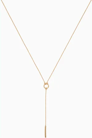 Damas Galeria Perla Bead Long Lariat Necklace in 18k Gold