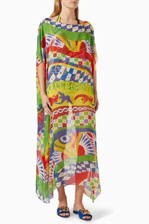 Dolce & Gabbana Carretto-print Kaftan in Chiffon
