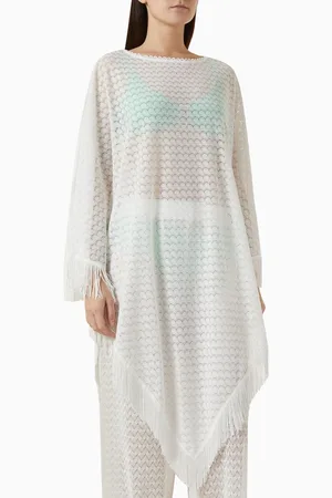Melissa Odabash Blair Fringe-hem Kaftan in Crochet