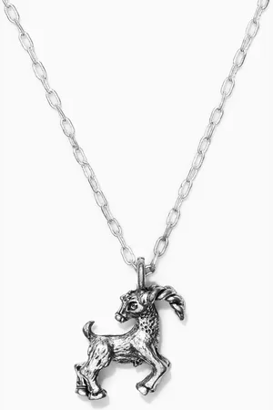 The Monotype Capricorn Zodiac Pendant with Chain Necklace in Plating