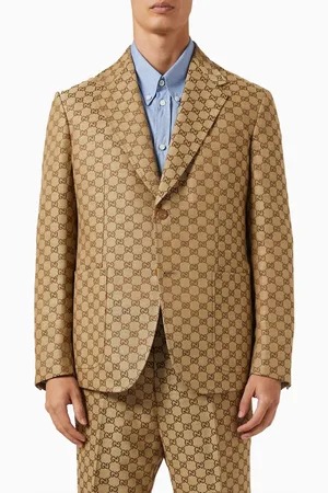 Gucci Single-breasted Jacket in GG Supreme Linen