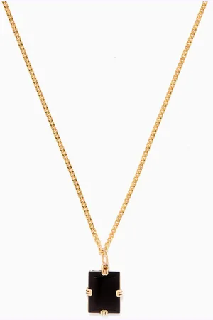 MIANSAI Lennox Onyx Pendant Necklace in Gold Vermeil