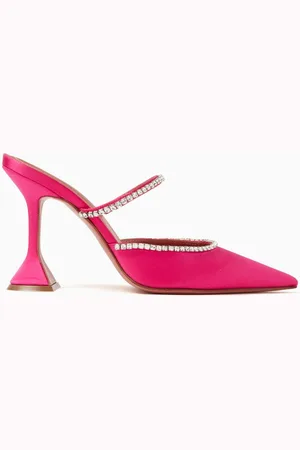 Amina Muaddi Gilda 95 Crystal-embellished Mules in Leather