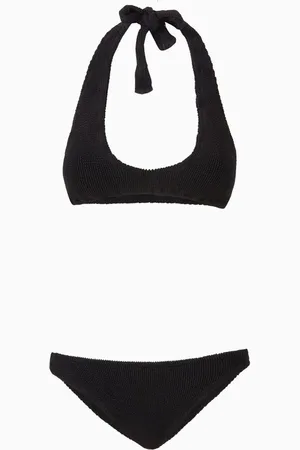 Reina Olga Pilou Two-piece Bikini Set in Crinkle Fabric