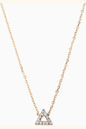 Mateo New York Mini Diamond Triangle Necklace in 14kt Gold