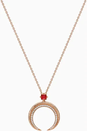 Faberge Colours Of Love Hilal Crescent Ruby & Diamond Pendant Necklace in 18kt Rose Gold