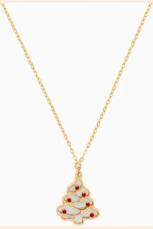 Damas Christmas Tree Double-sided Pendant Necklace in 18kt Gold