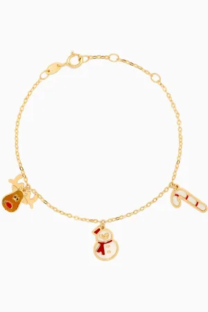 Damas Christmas Festive Charm Bracelet in 18kt Gold