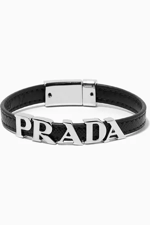 Prada Logo Lettering Bracelet in Saffiano Leather